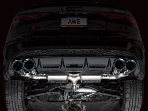 Audi S3 Performance Exhaust - AWE Tuning - Cat-Back Touring with 180 Technology® - Chrome Silver - `22-`24